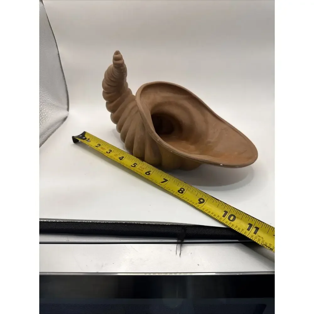 Cornucopia Horn of Plenty Ceramic Pottery Vase Container *